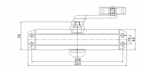 Hydraulische Türschließereinstellung aus Aluminium für Brandschutztüren